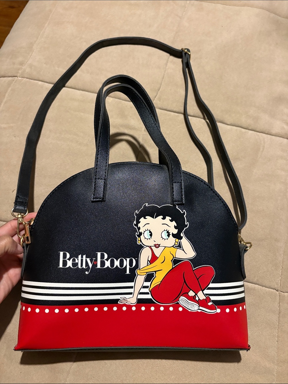 Betty Boop Black, Red & Yellow Dome Satchel